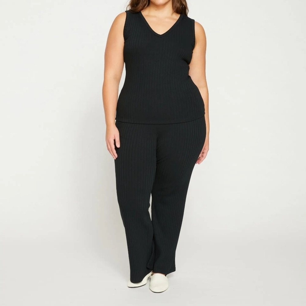 Universal Standard Aspen Rib Wide Leg Pants Large (22-24) NWT black
